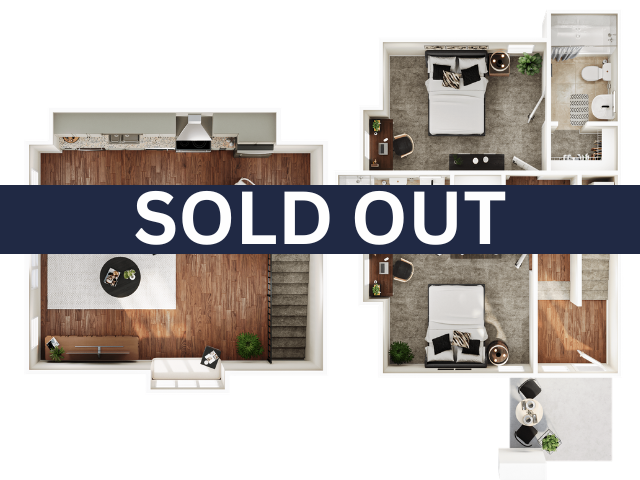 2BR/2BA – Sugarberry – Standard floor plan