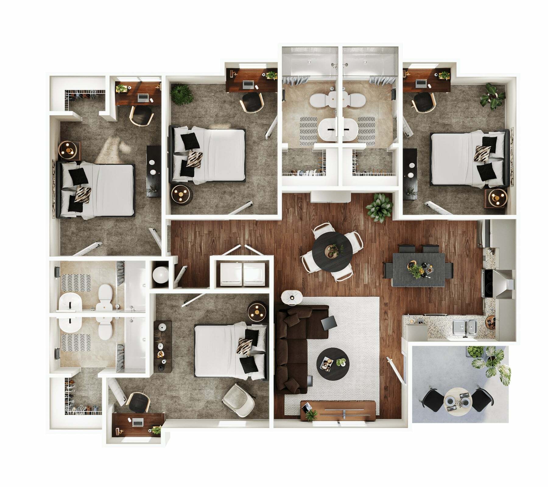 4BR/4BA – Dogwood – Standard floor plan