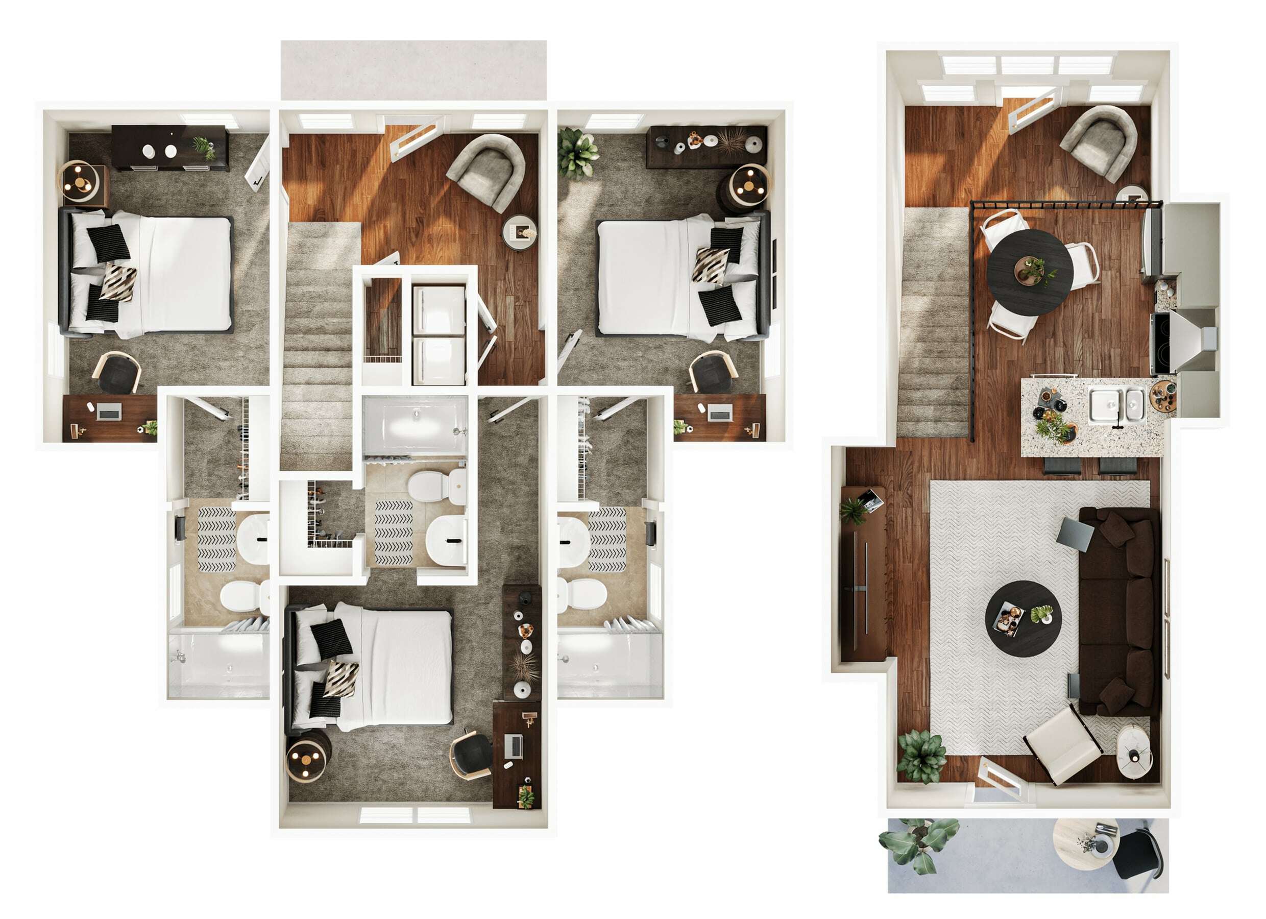 3BR/3BA – Loblolly – Standard floor plan